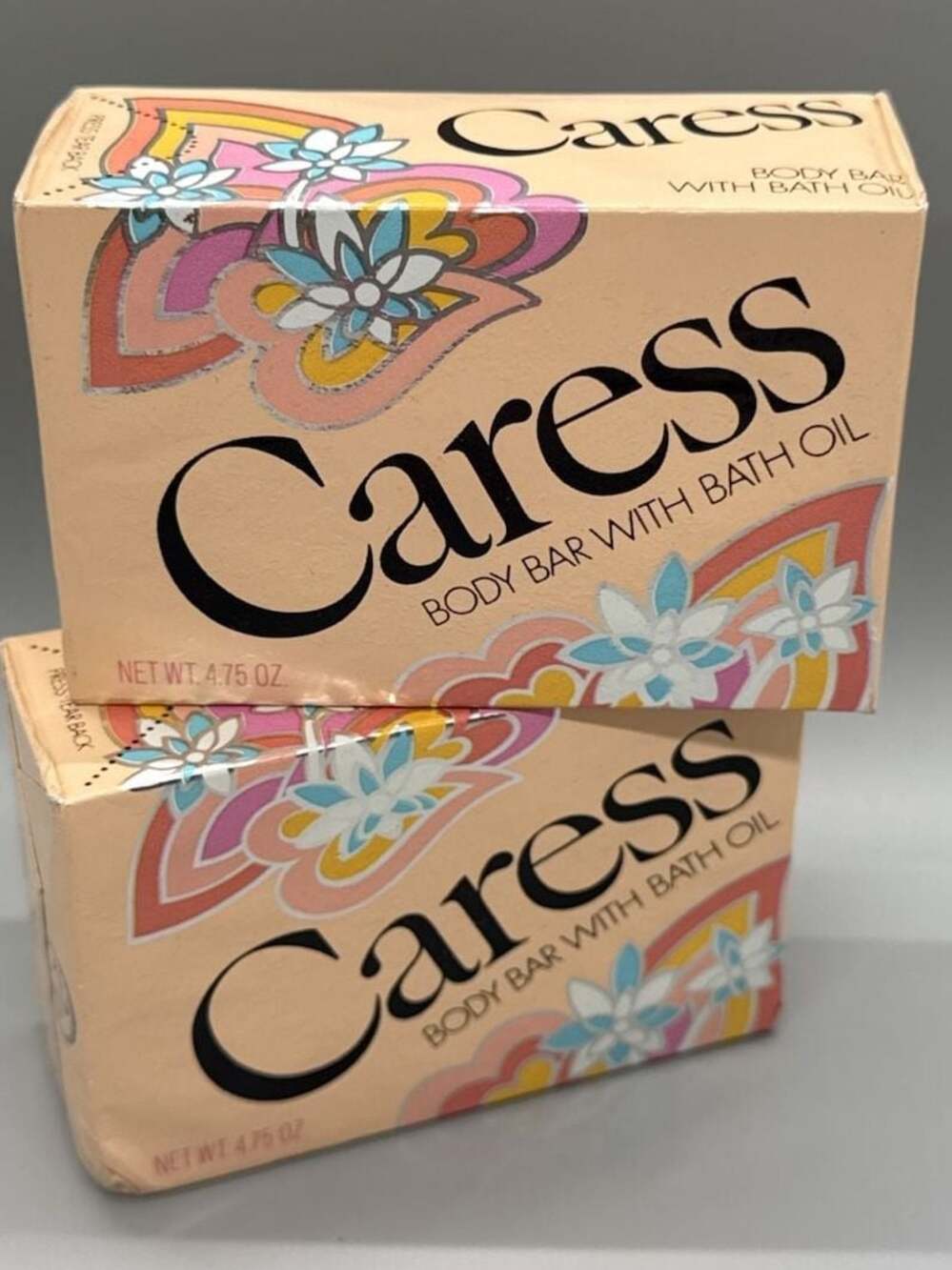 Caress Body Bar with Bath Oil 4.75 oz 1970’s (Set of 2) NOS Vtg